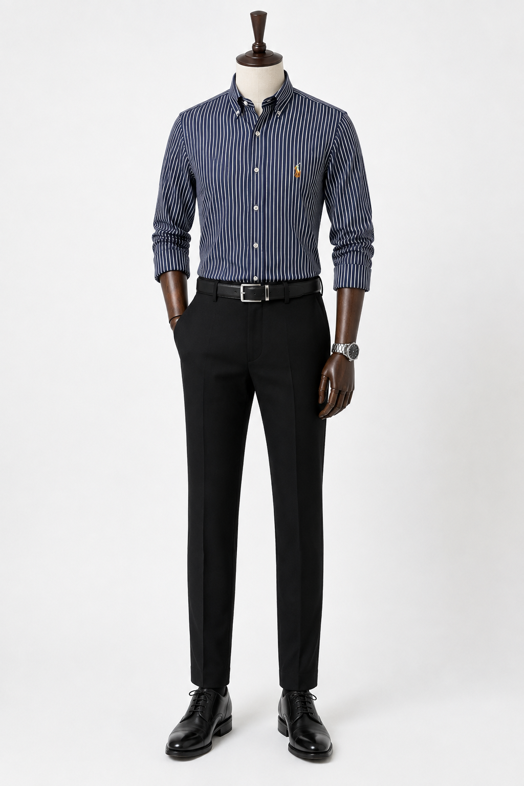 Premium Navy Vertical Stripe Shirt Premium Navy Vertical Stripe Shirt