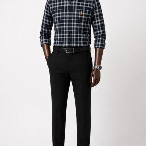 Premium Cotton Shirt – Navy Black