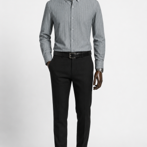 LUXVER Ivory Stripe Oxford Shirt