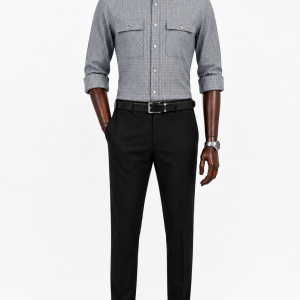 Luxver Premium Grey Check Utility Shirt
