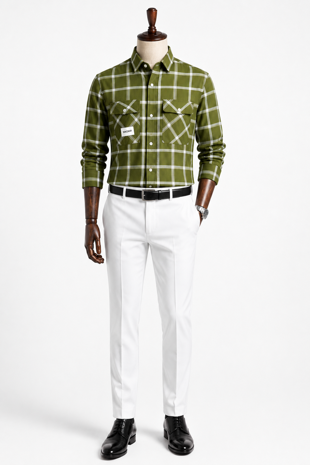 Luxver Premium Grey Check Utility Shirt Luxver Premium Grey Check Utility Shirt