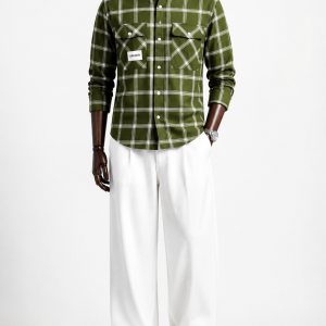 Luxver Premium Grey Check Utility Shirt