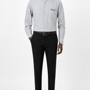 LUXVER Ivory Stripe Oxford Shirt