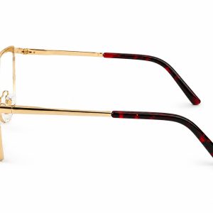 Gold Burgundy Ladies Eyeglass Frame