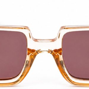 Transparent Amber Square Sunglasses