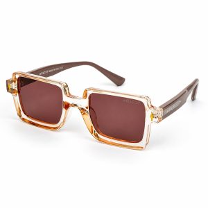 Transparent Amber Square Sunglasses