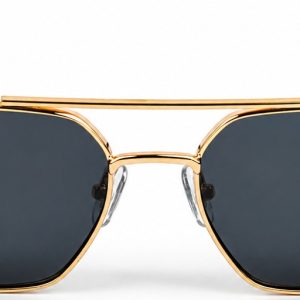 Gold Metal Square Sunglasses