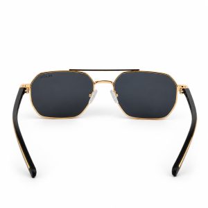 Gold Metal Square Sunglasses