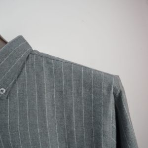 LUXVER Ivory Stripe Oxford Shirt